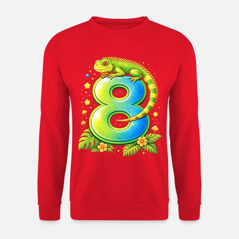 Tropical Lizard on Eight - Unisex Sweatshirt - red