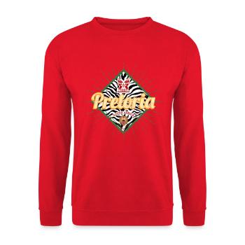 Pretoria Südafrika Zebra Vintage Afrika Souvenir - Unisex Pullover - Rot - Vorne - Alina (178cm) & Michal (187cm)