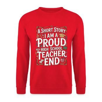 High School Teacher A Short Story Teaching Career - Unisex Pullover - Rot - Vorne - Alina (178cm) & Michal (187cm)