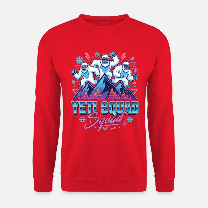 Yeti Squad Ski Snowboard Winter - Unisex Pullover - Rot
