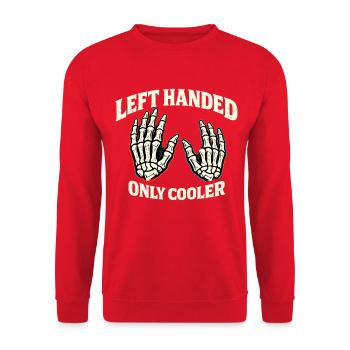 Left Handed Only Cool Skeleton Hands - Unisex Sweatshirt - red - Front - Alina (178cm) & Michal (187cm)
