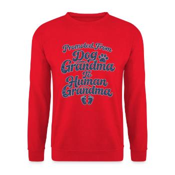 Retro Promoted From Dog Grandma To Human Grandma - Unisex Sweatshirt - red - Front - Alina (178cm) & Michal (187cm)