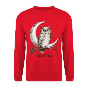 Owl Moon Magic Shirt Mysticism Nature - Unisex Sweatshirt - red - Front - Alina (178cm) & Michal (187cm)
