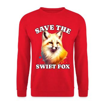 Swiftfuchs Save Swift Fox - Unisex Sweatshirt - red - Front - Alina (178cm) & Michal (187cm)