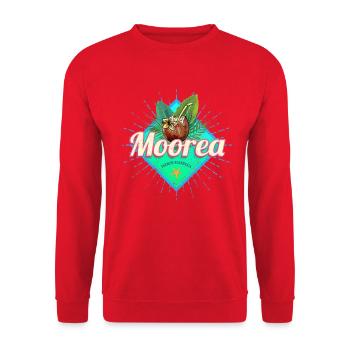Moorea Französisch-Polynesien Insel Souvenir - Unisex Pullover - Rot - Vorne - Alina (178cm) & Michal (187cm)