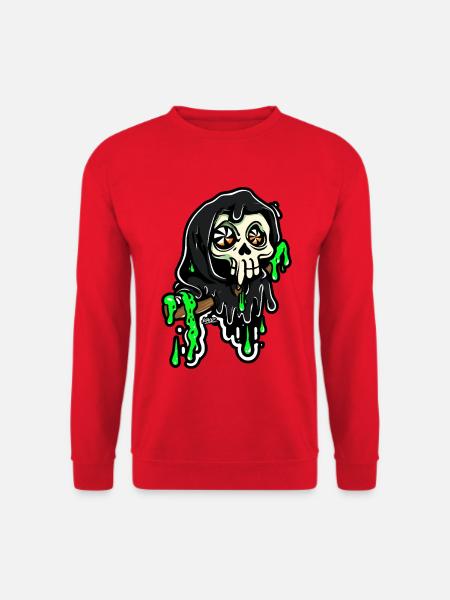 Sensenmann mit Neon-Schleim - Unisex Pullover - Rot