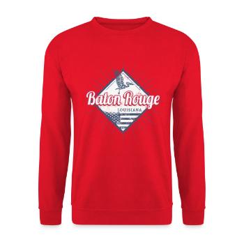Baton Rouge City, Louisiana, United States, USA - Unisex Sweatshirt - red - Front - Alina (178cm) & Michal (187cm)