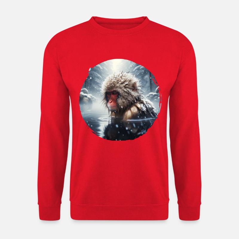 Japanmakak Japanese Macaque - Unisex Pullover - Rot