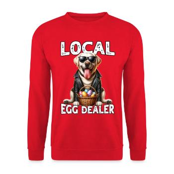 Marchand d’œufs de Labrador de Pâques - Sweat-shirt Unisexe - rouge - Devant - Alina (178cm) & Michal (187cm)
