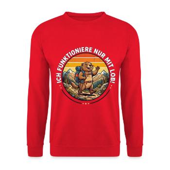 Je ne fonctionne qu’avec la randonnée de louange - Sweat-shirt Unisexe - rouge - Devant - Alina (178cm) & Michal (187cm)