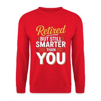 Enseignant à la retraite mais toujours plus intelligent - Sweat-shirt Unisexe - rouge - Devant - Alina (178cm) & Michal (187cm)