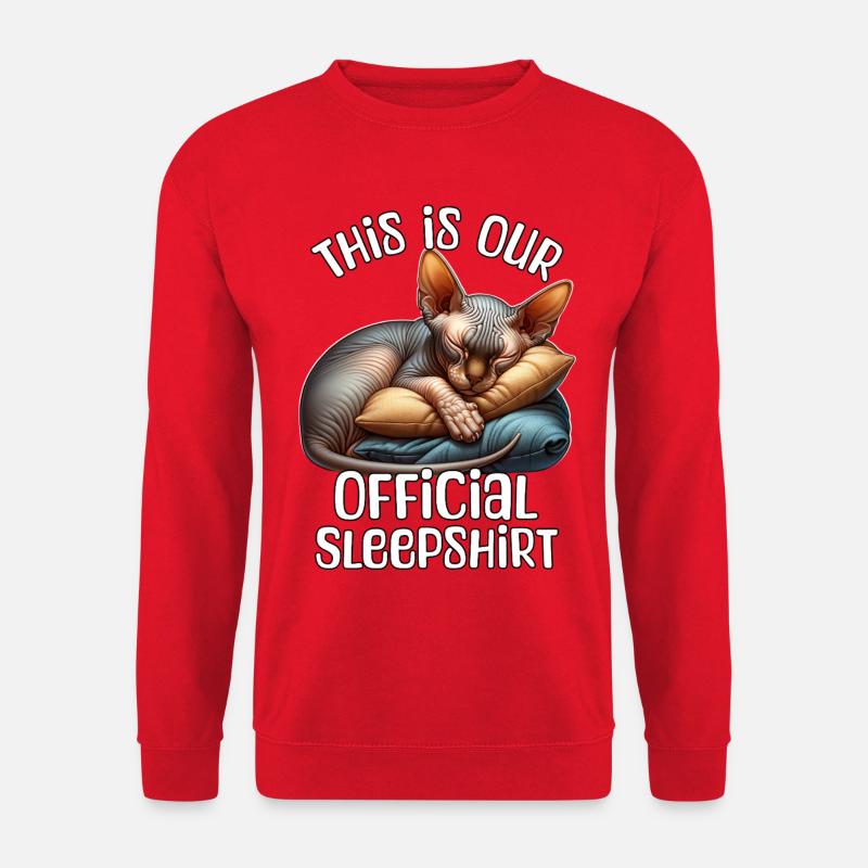 Sphynxkatze Schlafshirt - Unisex Pullover - Rot