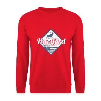 Hartford, a city in Connecticut, United States - Unisex Sweatshirt - red - Front - Alina (178cm) & Michal (187cm)