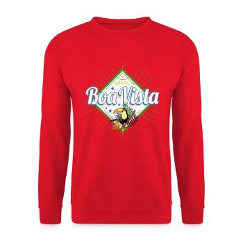 Boa Vista Roraima in Brasilien mit Tukan Souvenir - Unisex Pullover - Rot - Vorne - Alina (178cm) & Michal (187cm)
