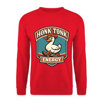 Honk Tonk Energy - Unisex Sweatshirt - red - Front - Alina (178cm) & Michal (187cm)