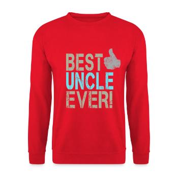 Best Uncle Ever for Uncle Design with Thumbs Up - Unisex Sweatshirt - red - Front - Alina (178cm) & Michal (187cm)