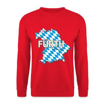 Fürth Stadt in Bayern Deutschland Vintage Souvenir - Unisex Pullover - Rot - Vorne - Alina (178cm) & Michal (187cm)