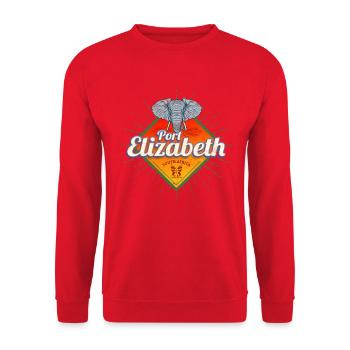 Port Elizabeth en Afrique du Sud avec l’éléphant Souevnir - Sweat-shirt Unisexe - rouge - Devant - Alina (178cm) & Michal (187cm)