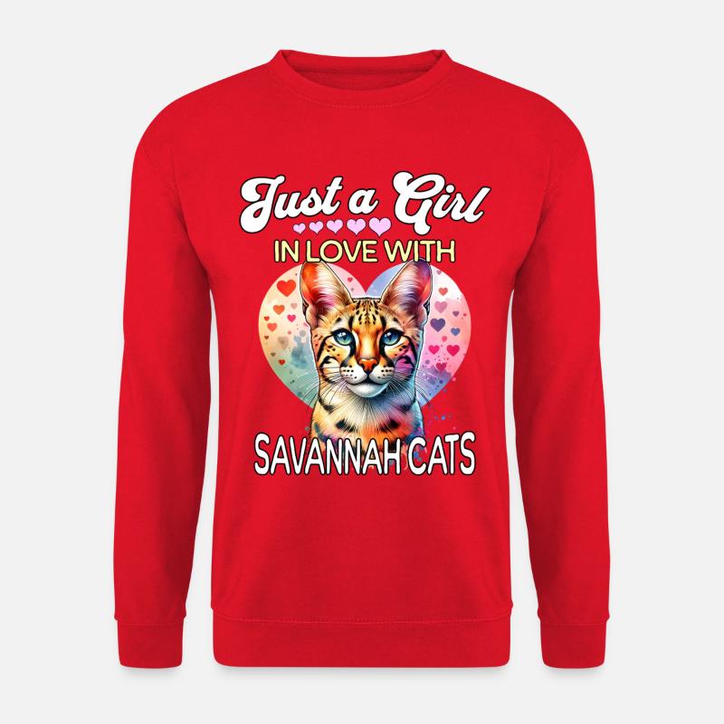 Savannah Katze Mädchen - Unisex Pullover - Rot