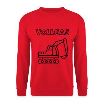Full Throttle Red Excavator - Unisex Sweatshirt - red - Front - Alina (178cm) & Michal (187cm)