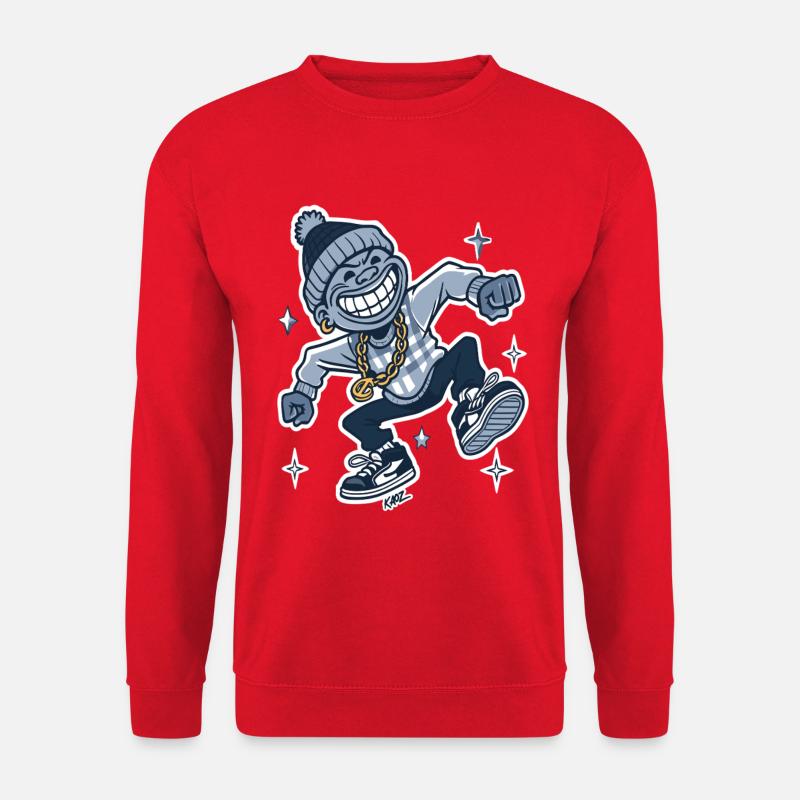 Grinning Rapper with Gold Chain - Unisex Sweatshirt - red
