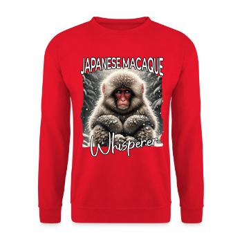 Japanmakak Flüsterer - Unisex Pullover - Rot - Vorne - Alina (178cm) & Michal (187cm)