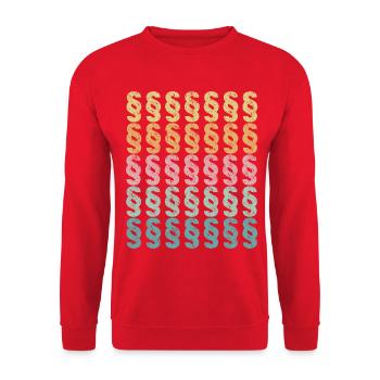 Paragraphen für Jurastudent und Rechtsanwalt - Unisex Pullover - Rot - Vorne - Alina (178cm) & Michal (187cm)