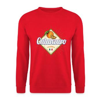 Catanzaro in Italien Kalabrien Urlaub Souvenir - Unisex Pullover - Rot - Vorne - Alina (178cm) & Michal (187cm)