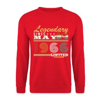 Geburtstagsgeschenk Mai 1966 - Unisex Pullover - Rot - Vorne - Alina (178cm) & Michal (187cm)
