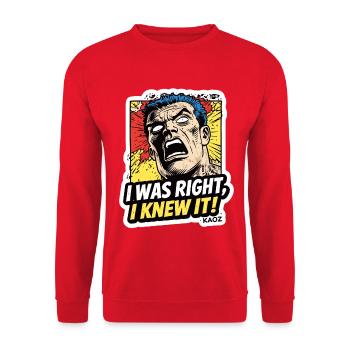 I Was Right I Knew It Comic - Unisex Sweatshirt - red - Front - Alina (178cm) & Michal (187cm)