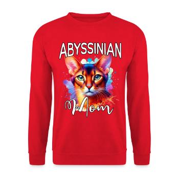 Abyssinian Cat Mom - Unisex Sweatshirt - red - Front - Alina (178cm) & Michal (187cm)