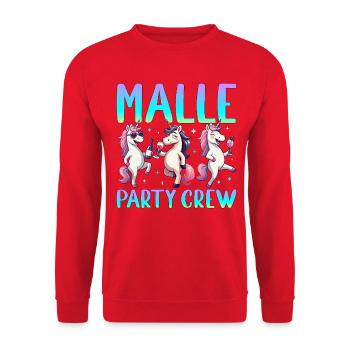 Malle Party Crew - Unisex Sweatshirt - red - Front - Alina (178cm) & Michal (187cm)