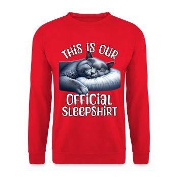 Chemise de nuit bleue russe pour chat - Sweat-shirt Unisexe - rouge - Devant - Alina (178cm) & Michal (187cm)