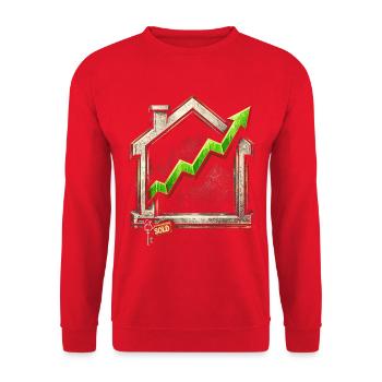 Immobilienmakler Makler - Unisex Pullover - Rot - Vorne - Alina (178cm) & Michal (187cm)