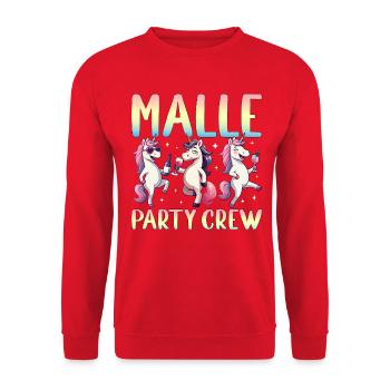 Malle Party Crew - Unisex Sweatshirt - red - Front - Alina (178cm) & Michal (187cm)