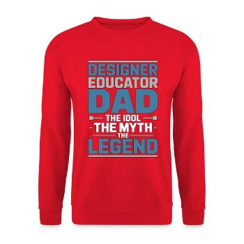 Designer Éducateur Papa L’idole L’Éducateur artistique - Sweat-shirt Unisexe - rouge - Devant - Alina (178cm) & Michal (187cm)