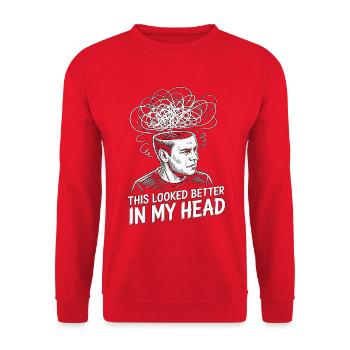 Print Designer This Looked Better In Print Design - Unisex Sweatshirt - red - Front - Alina (178cm) & Michal (187cm)