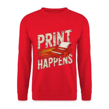 Print Designer Print Happens Creative Designer - Unisex Sweatshirt - red - Front - Alina (178cm) & Michal (187cm)