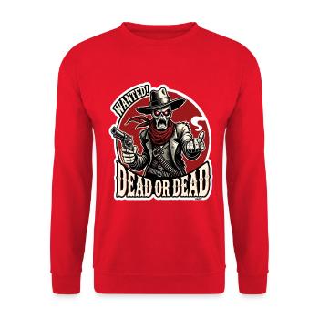 Dead or Dead Skull Western - Unisex Sweatshirt - red - Front - Alina (178cm) & Michal (187cm)