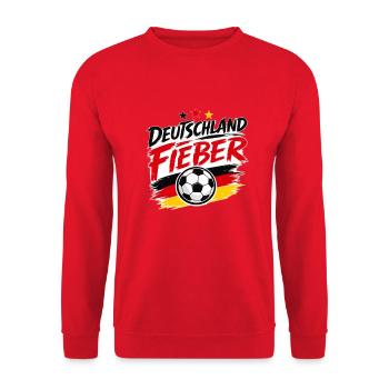 Deutschland Fieber Fußballflagge - Unisex Pullover - Rot - Vorne - Alina (178cm) & Michal (187cm)