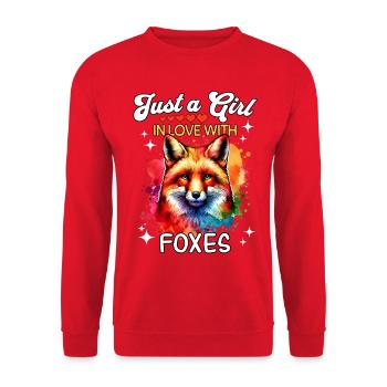 Red Fox Fox Girl Fox - Unisex Sweatshirt - red - Front - Alina (178cm) & Michal (187cm)
