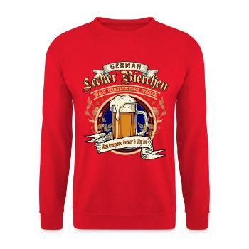 Lecker Bierchen Day Drinking Club - Unisex Pullover - Rot - Vorne - Alina (178cm) & Michal (187cm)