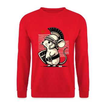 Roman Mouse Gladiator - Unisex Sweatshirt - red - Front - Alina (178cm) & Michal (187cm)
