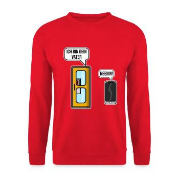 Ich bin Dein Vater, von der Telefonzelle zum Handy - Unisex Pullover - Rot - Vorne - Alina (178cm) & Michal (187cm)