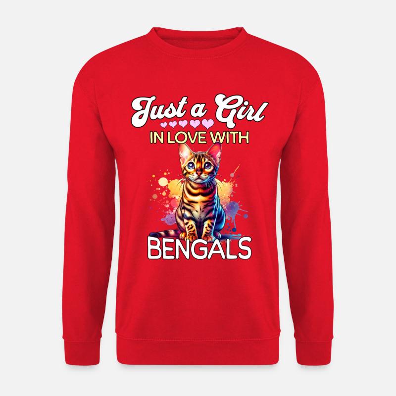Bengalkatze Mädchen - Unisex Pullover - Rot