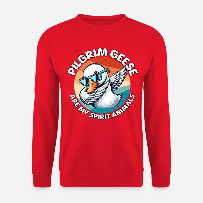 Funny Pilgrim Goose Sayings - Unisex Sweatshirt - red
