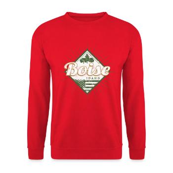 Boise City, Idaho, United States, Vintage USA - Unisex Sweatshirt - red - Front - Alina (178cm) & Michal (187cm)