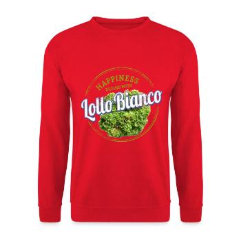 Lollo Bianco Salad Vintage Lollo Bionda Design - Sweat-shirt Unisexe - rouge - Devant - Alina (178cm) & Michal (187cm)