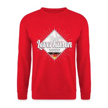 Leverkusen Stadt Deutschland Nordrhein-Westfalen - Unisex Pullover - Rot - Vorne - Alina (178cm) & Michal (187cm)