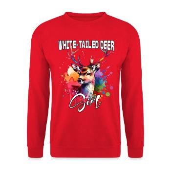 Femelle cerf de Virginie Cerf de Virginie - Sweat-shirt Unisexe - rouge - Devant - Alina (178cm) & Michal (187cm)